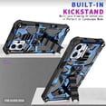 thumbnail image 4 of Camouflage Case for Motorola Moto G13 with Magnetic Kickstand, Built-in 360° Rotate Ring Stand Magnetic Car Mount Phone Cover Case for Motorola G23 4G/G53 5G/G13 MC Dark Blue, 4 of 7