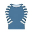 thumbnail image 5 of Xyxonk 3/4 Sleeve Shirts for Girls Size 10-12 Color Block Printed Girls Tops Tween Girls Clothes Trendy Crew Neck Knit Cute T-Shirts Kids Summer Outfits Cute Shirts for Girls 10-12 Blue 140, 5 of 5