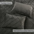 thumbnail image 3 of PHF Super Soft Velvet Duvet Cover Set Queen Size, 3 Pieces Warm Fluffy Comforter Cover Set, Cozy Flannel Comforter Cover with Pillow Shams, 90"x90", Charcoal Grey (No Insert), 3 of 7