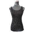 thumbnail image 3 of Women Glitter Sequin Sleeveless Vest Tank Tops Party Cocktail Clubwear Shirt Black YIWEI, 3 of 11