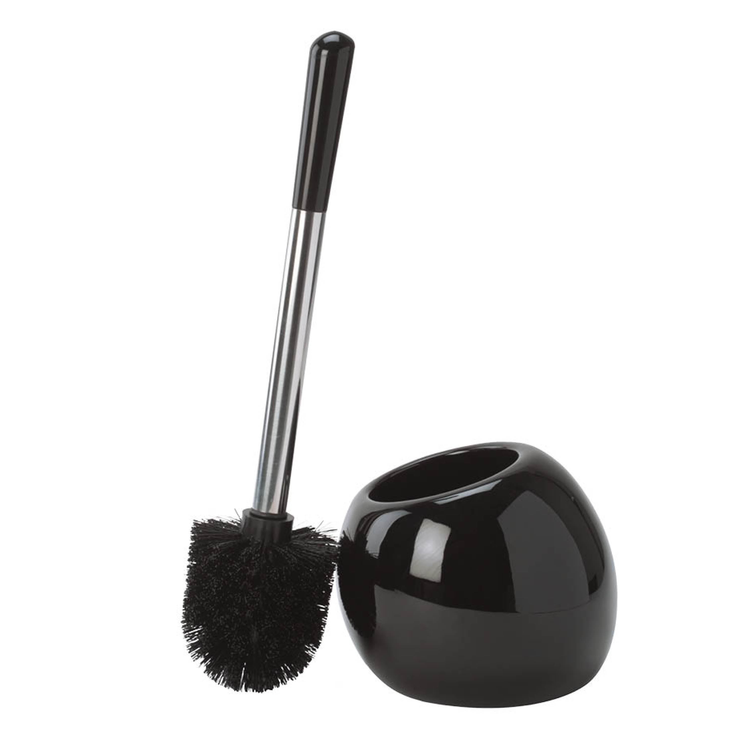 Bath Bliss Ceramic Dome Toilet Brush Holder Black