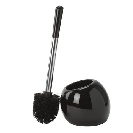 Bath Bliss Ceramic Dome Toilet Brush Holder - Black