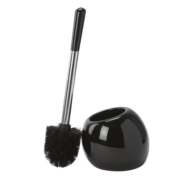 Bath Bliss Ceramic Dome Toilet Brush Holder - Black