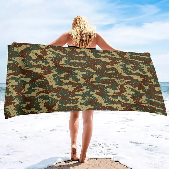 Camouflage Beach Towels Overd Swim Sand Free Sports Lightweight Super Absorbent Soft Towel for Men boys (1)