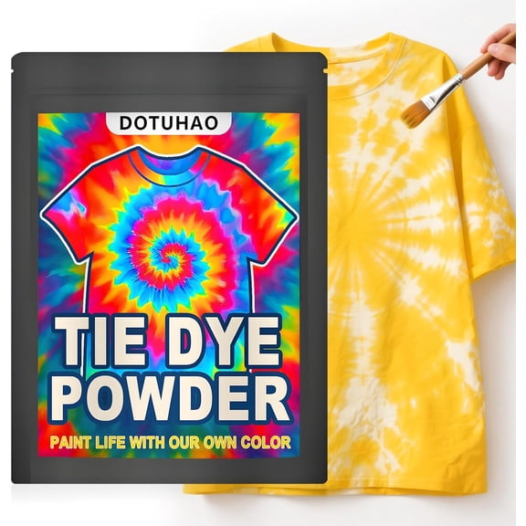 Tie Dye Powder, Yellow Fabric Dye, Tie Dyes for Clothes, Creative Dyes for Clothes, Perfect for Arts & Crafts, DIY Fabric Art (Yellow, 2 OZ)