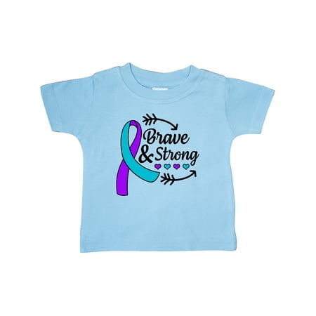 

Inktastic Suicide Prevention Awareness Brave and Strong with Arrows Gift Baby Boy or Baby Girl T-Shirt