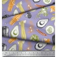 thumbnail image 2 of Soimoi Blue Poly Georgette Fabric Mixed Vegetable Fabric Prints By Yard 52 Inch Wide, 2 of 3