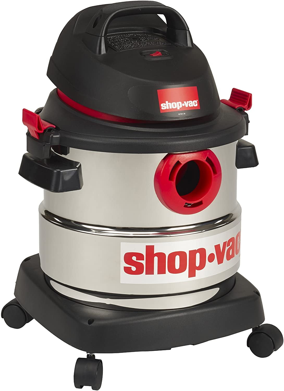 Shop-Vac 5989305 Wet/Dry Vacuum, 5 Gallon, 4.5 Peak HP Stainless Steel Vacuum, 1.25 Inch Diameter X 7 Foot Hose, 6 Ft Cord Length, Ideal For Jobsite
