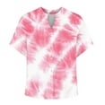 thumbnail image 5 of Womens Shirts Trendy Blouse Woman Casual Ladies Summer T Shirts Womens Linen Tops Women's Tshirts Fitted Tee Shirts for Women 2025 V-Neck Short Sleeved Printed Summer Button Short Sleeved T-Shirt, 5 of 5