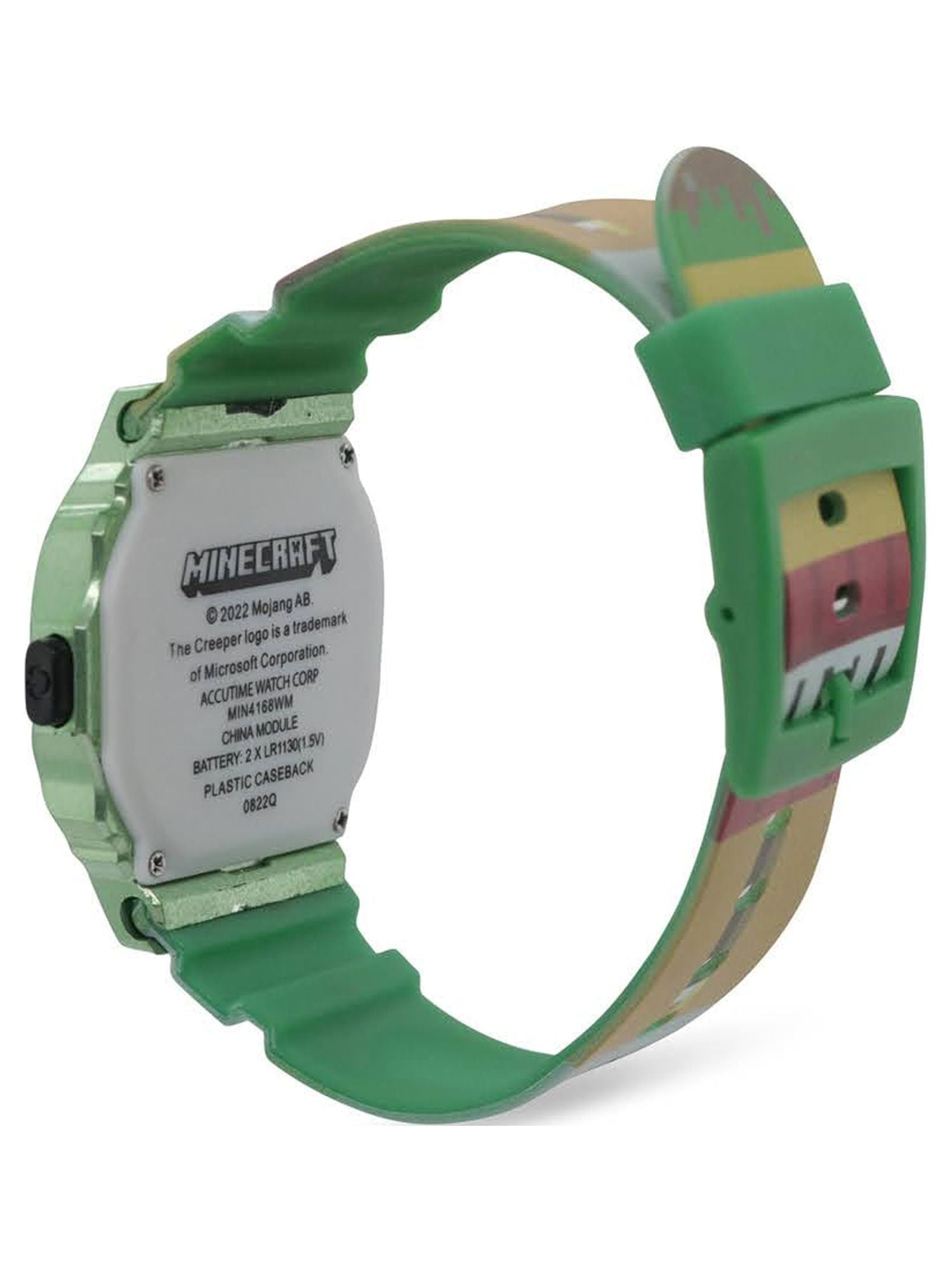 Minecraft Unisex Child LED Watch with Large Readout in Multi-Color - MIN4168WM