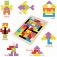 thumbnail image 3 of Rompecabezas de tangram de madera de 40 piezas para niños, caja de rompecabezas, juego de rompecabezas de madera, bloques de construcción, regalo de educación intelectual para niños, 3 of 5