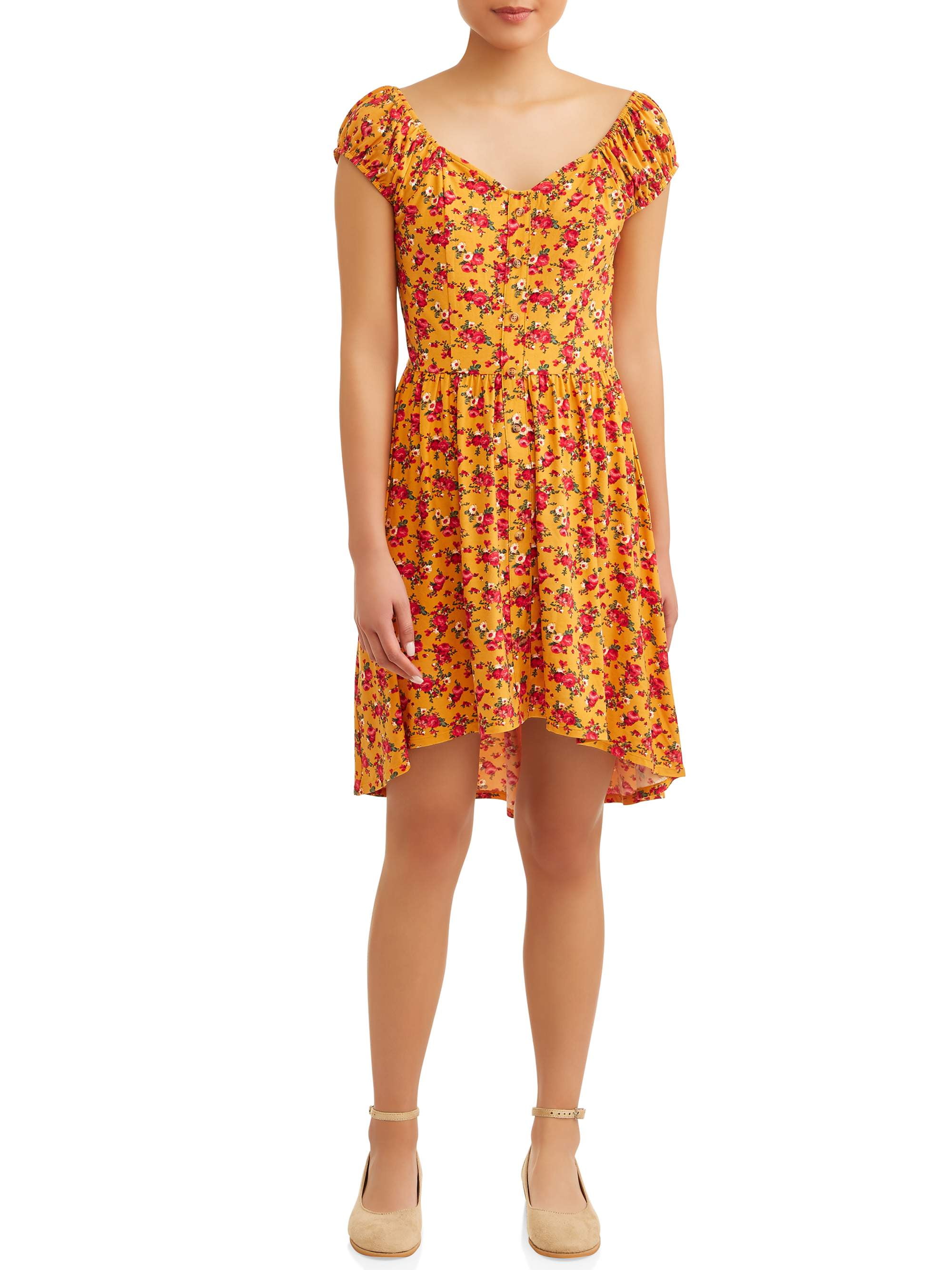 walmart yellow floral dress