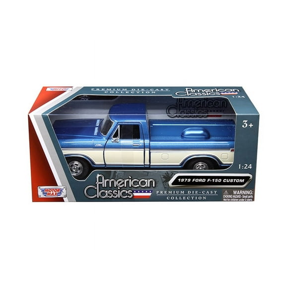 1979 Ford F-150 Pickup Truck 2 Tone Blue/Cream 1/24 Diecast Model Car by Motormax