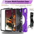 thumbnail image 5 of For iPad Air 11"(2024) Case,Kids Friendly,With Rotatable Adjustable Hand Strap,Retractable Kickstand,Shoulder Strap,Kids Friendly,Shockproof Anti-fall Rugged Heavy Duty Case,Purple, 5 of 11