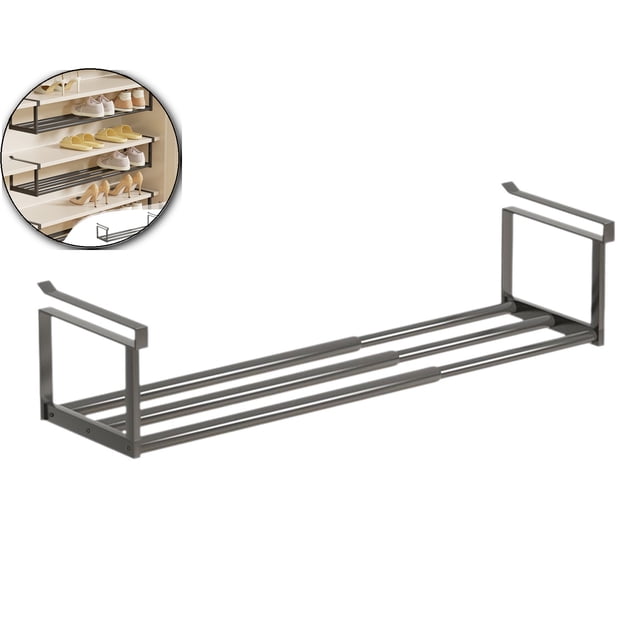 Dvruxg Expandable Shoe Rack Organizer - Adjustable Shoe Rack & Under Cabinet Shelf - for Shoe or Clothing Storage and Organization, Under Shelf Storage