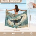 thumbnail image 7 of Uourmeti Sheer Long Bikini Wraps for Women Lightwieght Chiffon Scarf Blouse with Black Shark Tie Front Bathing Suit Cover up, 7 of 7