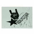 thumbnail image 1 of Rock Cutting Board, Grunge Effect Monochromatic Illustration of Rockstar Hand Sign and Star, Decorative Tempered Glass Cutting and Serving Board, in 3 Sizes, by Ambesonne, 1 of 2