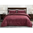 thumbnail image 2 of Chezmoi Collection Lux 3-Piece Burgundy Velvet Comforter Set King Size, All Season Lush Plush Velvet Bedding Set with Soft Washed Microfiber Reverse, 2 of 9