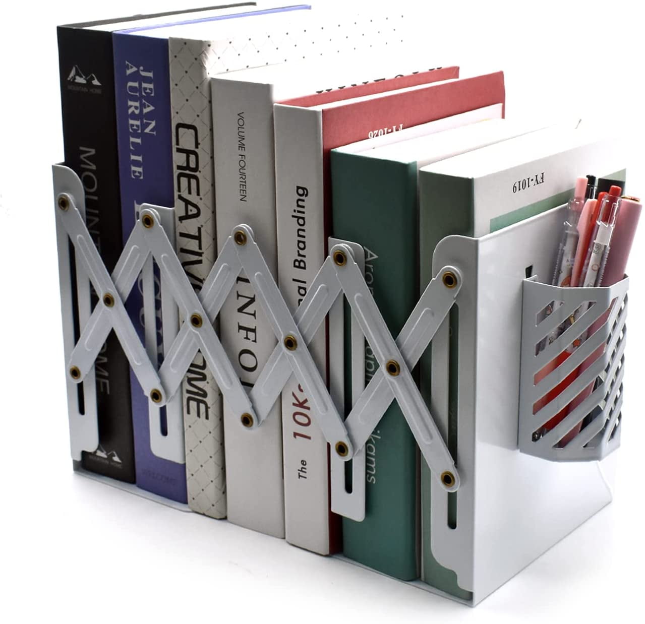 Office Stationery 2X Colourful Heavy Duty Metal Bookends Letter Style Book Ends 