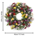 thumbnail image 3 of Spring Decor,Front Door Wreath Realistic Artificial Foliage Simple Dry Wipe Upkeep Hanging Placement,Festive Decor for Indoor Outdoor Summer Party Home Garden Wall Fireplace Doorway Decors, 3 of 8