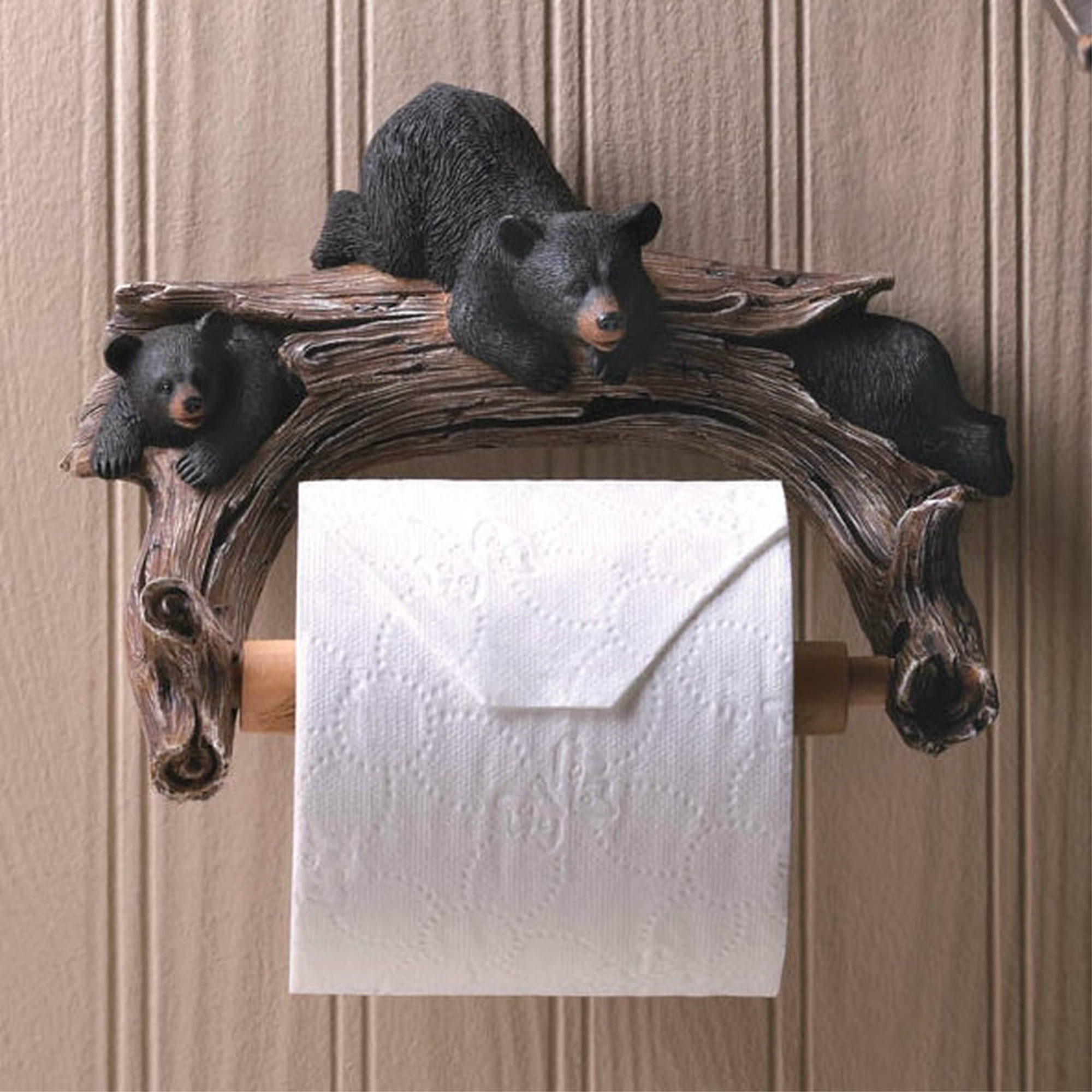 Black Bear Toilet Paper Holder