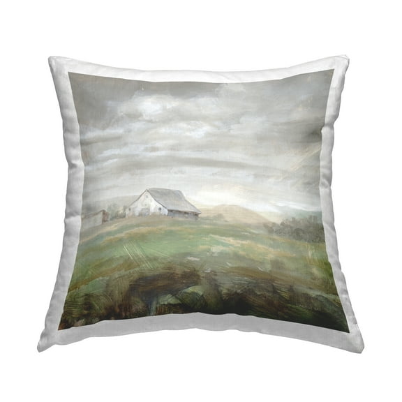 Stupell Industries Countryside Barn Landscape Square Decorative Printed Throw Pillow, 18 x 18