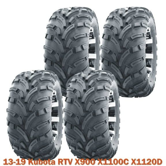 25x10-12 Complete Set WANDA Lit Mud ATV Tires fit 13-19 Kubota RTV X900 X1100C X1120D