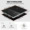thumbnail image 6 of VEVOR Built in Electric Stove Top, 20 x 11.6 inch 2 Burners, 240V Glass Radiant Cooktop with Sensor Touch Control, Timer & Child Lock Included, 9 Power Levels for Simmer Steam Slow Cook Fry, 6 of 9