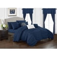Chic Home Hallstatt 20-Piece Ruched Comforter Set, Queen, Navy - Walmart.com