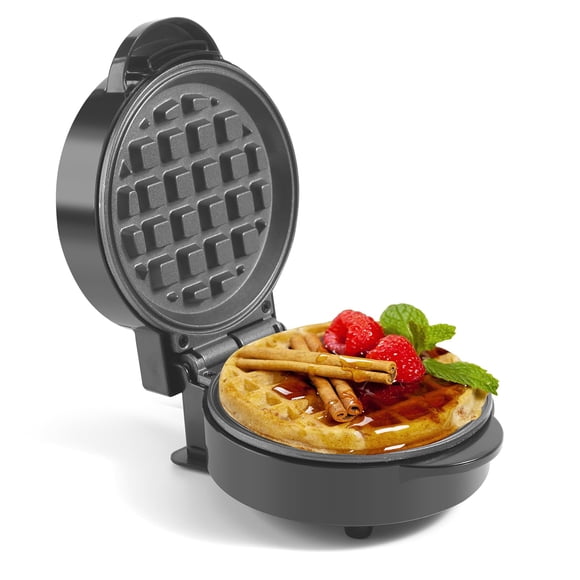 Máquina para hacer gofres UVFAST Mini antiadherente de 5 pulgadas y 220 V, color negro