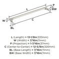 thumbnail image 6 of Amerock Merced 12-5/8 inch (320mm) Center-to-Center Satin Nickel Cabinet Pull, 6 of 7