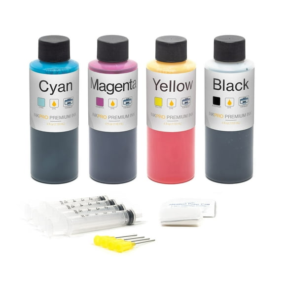 Premium Combo Ink Refill Kit for HP 60/XL, HP 61/XL, HP 62/XL, HP 63/XL, HP 64/XL, HP 65/XL Cartridges 4oz 118mL