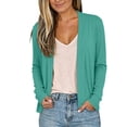 thumbnail image 3 of akafmk Cropped Cardigan for Women Lightweight Knit Cotton Cardigans Open Front Soft Elegant Versatile Casual Fall Cardigan, Size M, 3 of 8