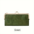 thumbnail image 4 of Women's Vintage Wallet - Elegant green and gold zipper, gold-tone hardware, 4 of 10