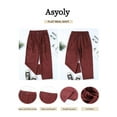 thumbnail image 4 of Asyoly Corduroy Pants for Women Solid Casual High Waisted Straight Leg Pants Loose Comfy Trousers with Pockets, 4 of 5