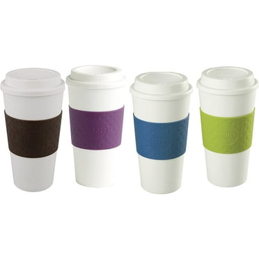 Copco Acadia Insulated 16oz Reusable To Go Mug 4-Pack (Brown, Plum, Blue, Green)
