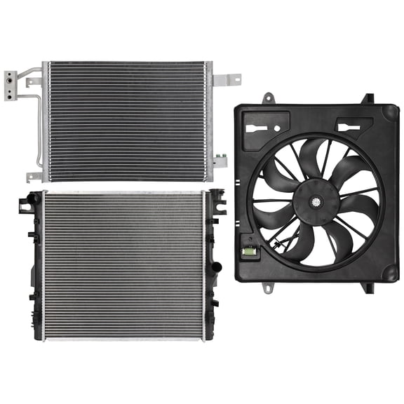 cciyu Engine Cooling Fan Assembly Radiator A/C Condenser fit for 2007-2011 for Jeep for Wrangler