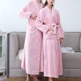 thumbnail image 2 of Lindreshi Robes for Women Clearance Adult Home Wear Flannel Nightgown Long Coral Velvet Bathrobe, 2 of 5