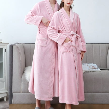 

JNGSA Bath Robes Female Lounge Sets For Women Adult Home Wear Flannel Nightgown Long Coral Velvet Bathrobe Clearance