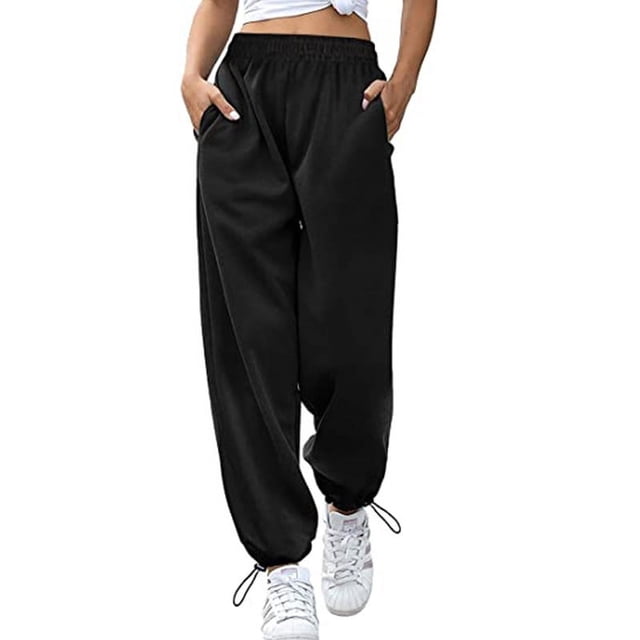 Pantalones deportivos de pierna ancha con cordón informal para mujer de estilo europeo y americano de otoño Pantalones de pierna ancha para mujer