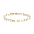 thumbnail image 3 of Pulsera Pavoi chapada en oro de 14 quilates con forma de sujetapapeles, bordillo o fígaro para mujer, 3 of 5
