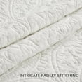 thumbnail image 3 of EVERGRACE 100% Cotton Paisley Quilt Set, King Size 3 Piece Set – Prewashed Lightweight Bedspread with 2 Shams, Soft & Breathable Matelasse Coverlet for All-Season Comfort, Bright White, 3 of 8