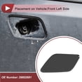 thumbnail image 3 of Tapa de boquilla de lavaparabrisas del lado izquierdo delantero Unique Bargains No.39802681, tapa de recorte de parachoques para Volvo S60 2011-2013 3.0L L6, plástico negro, 1 pieza, 3 of 7