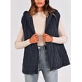 thumbnail image 3 of Chaleco sin mangas con capucha PRETTYGARDEN 2025 para mujer, azul marino, talla L, 3 of 8
