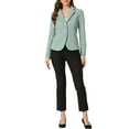 thumbnail image 3 of INSPIRE CHIC Women's Work Blazer Lapel Collar Long Sleeve Jacket Suit Blazer XL Pea Green, 3 of 7
