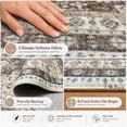 thumbnail image 3 of CYNERA Vintage Distressed Bohemian Runner Rug Brown 2'x10', Soft Machine Washable Foldable Non-Slip Carpet for Hallway Kitchen Entryway Living Room Bedroom, 3 of 8
