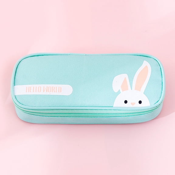 Large Capacity Pencil Case Multi Layer Zipper Pouch Cute Sch-ool Office College Supplies Oxford Cloth Canvas Makeup Pen Pouch Organizer