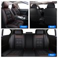 thumbnail image 2 of Car Seat Covers Fit for 2000-2024 Toyota Camry, 5-Seat PU Leather Cushion Protector, Full Set Front Back Seat Cover for RAV4 Prius Echo Black&Coffee, 2 of 11