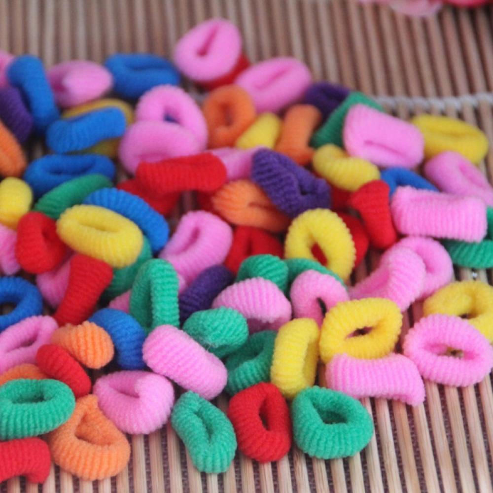 100 Pcs Baby Hair Ties Girl Elastic Hair Bands Ties Small Size Rubber Band Ponytail Holders Walmart Com