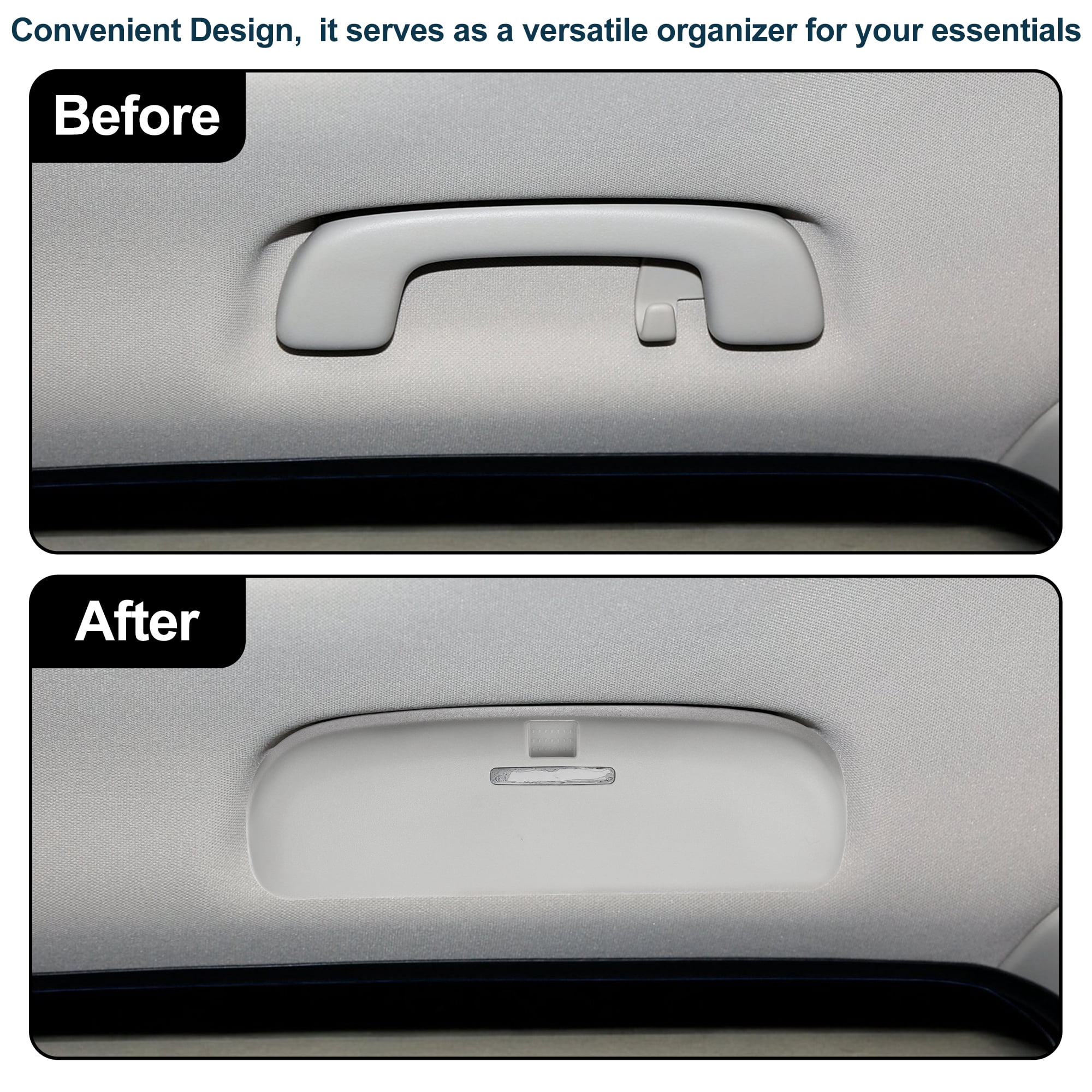 Unique Bargains Car Sunglasses Case for Volvo XC60 2016-2024 Eyeglasses Holder Storage Box Plastic Black 1 Set